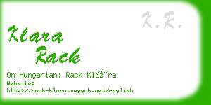 klara rack business card